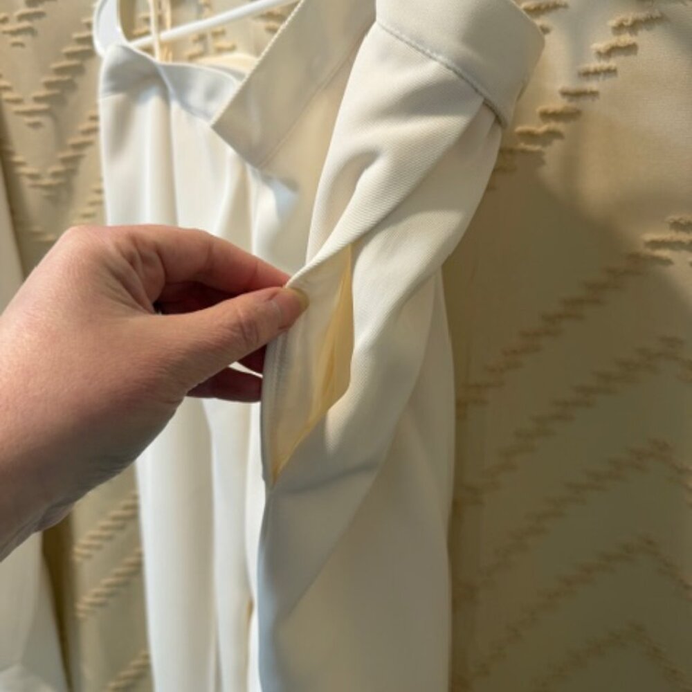 John Meyer Norwich Pantsuit 14 Ivory Vintage 90s Lined Made Romania - Picture 10 of 16